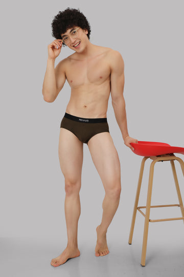 Plush Modal Briefs - Burnt Olive